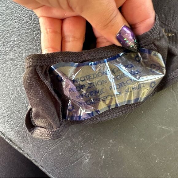 NWT Forplay kiss of gold buckle black bondage lingerie set Sz M - Picture 9 of 9